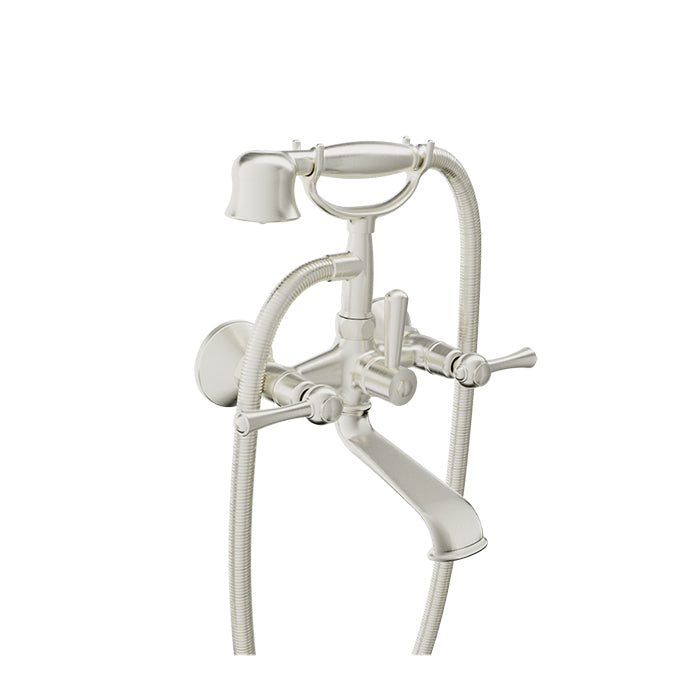 Baril Tradition B72 Wall-Mounted Tub Faucet - Brushed Nickel