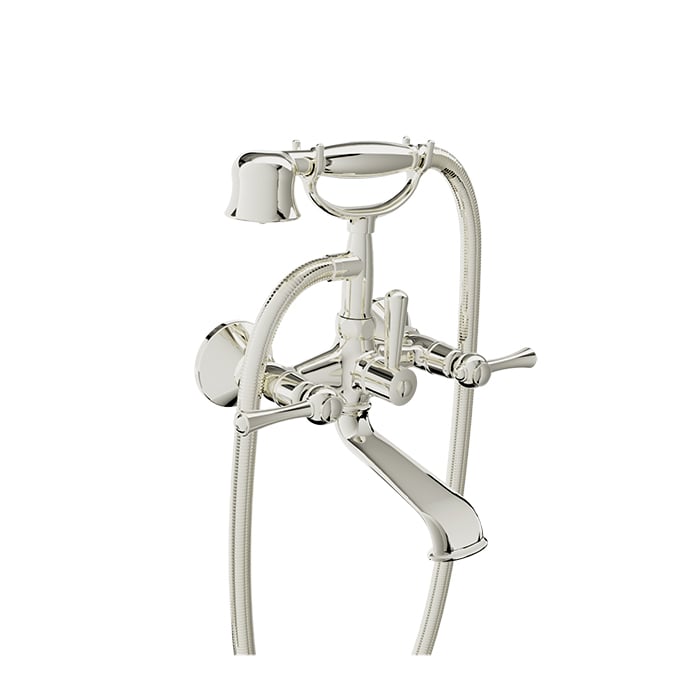 Baril Tradition B72 Wall-Mounted Tub Faucet - Polished Nickel
