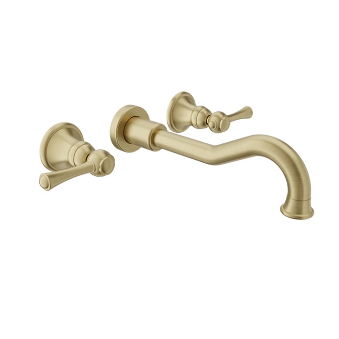 Baril Tradition B72 Wall-Mounted Lavatory Faucet - Satin Brass