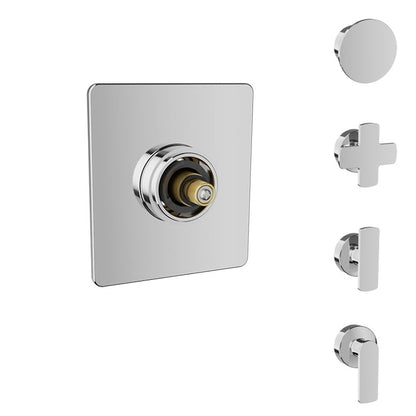 Baril Air B80 T80-9402-00 in Chrome showing optional handle choices; handles and rough-in sold separately