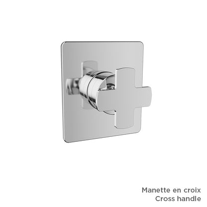 Baril Air B80 T80-9402-00 in Chrome showing optional handle choices; handles and rough-in sold separately