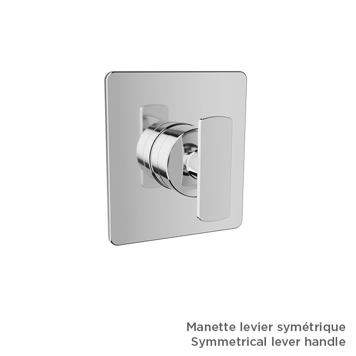 Baril Air B80 T80-9402-00 in Chrome showing optional handle choices; handles and rough-in sold separately