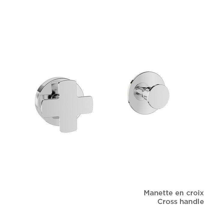 Baril Air B80 T80-9453-00 in Chrome showing optional handle choices; handles and rough-in sold separately