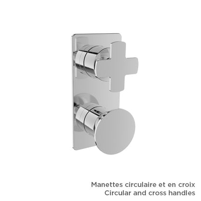 Baril Air B80 T80-9512-01 in Chrome showing optional handle choices; handles and rough-in sold separately