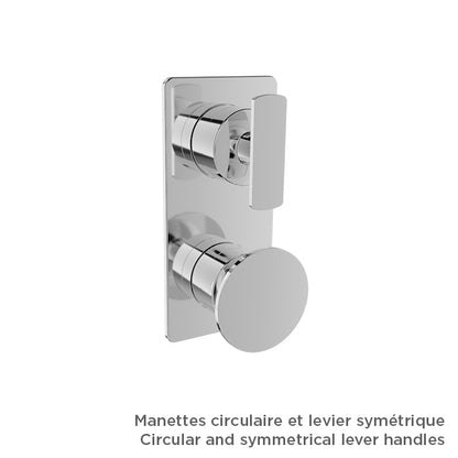 Baril Air B80 T80-9512-01 in Chrome showing optional handle choices; handles and rough-in sold separately