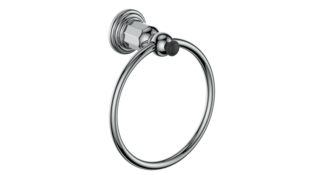 Vogt Carinthia Towel Ring in Chrome & Matte Black – BA.0110.CB