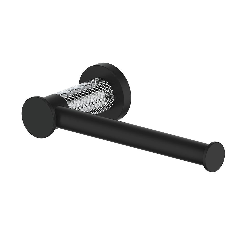 Vogt Drava Toilet Paper Holder in Chrome / Matte Black - BA.0208.CB