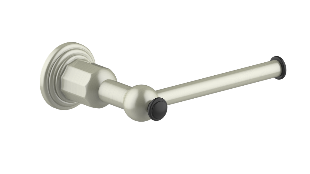 Vogt Carinthia Toilet Paper Holder in Brushed Nickel & Matte Black – BA.0210.BB