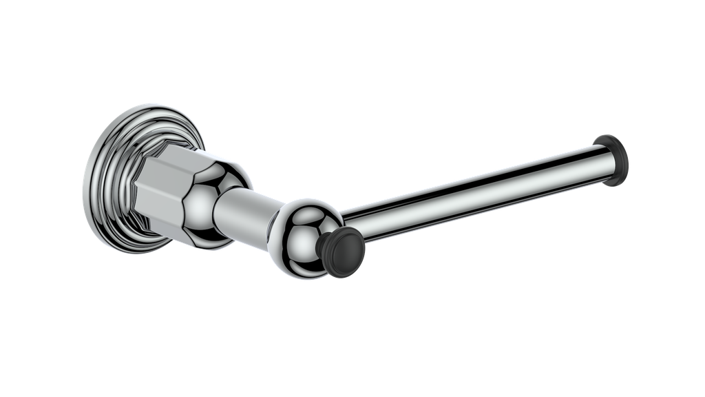 Vogt Carinthia Toilet Paper Holder in Chrome & Matte Black – BA.0210.CB
