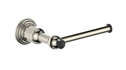 Vogt Carinthia Toilet Paper Holder in Polished Nickel & Matte Black – BA.0210.PB