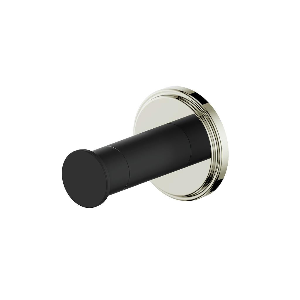 Vogt Zehn Robe Hook - Polished Nickel / Matte Black (BA.0309.PB)
