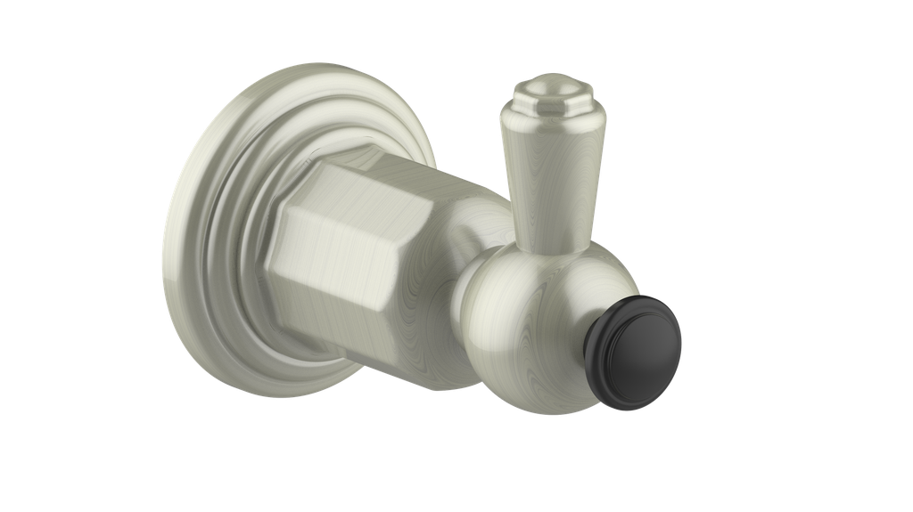 Vogt Carinthia Robe Hook in Brushed Nickel & Matte Black – BA.0310.BB