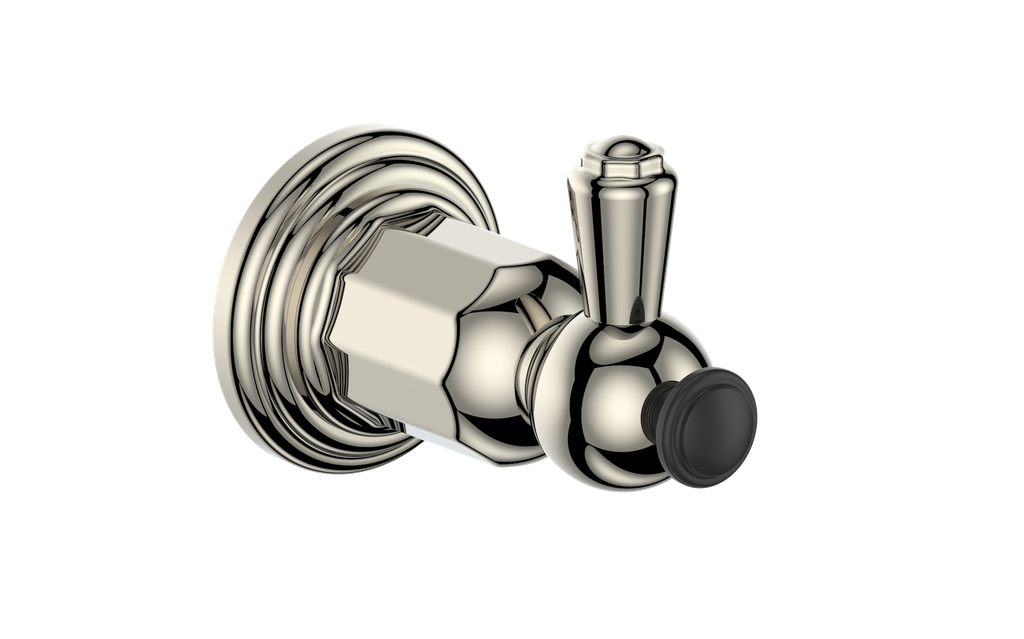 Vogt Carinthia Robe Hook in Polished Nickel & Matte Black – BA.0310.PB