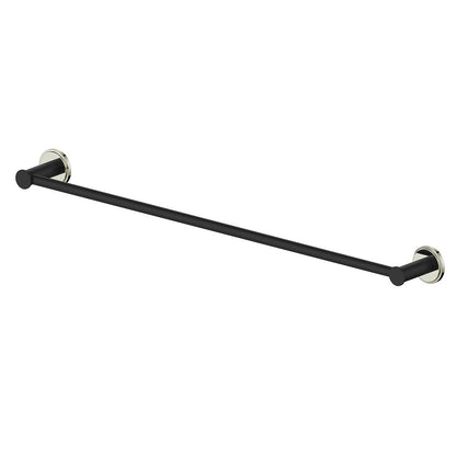 Vogt Zehn 24" Single Towel Bar - Polished Nickel / Matte Black (BA.0409.PB)