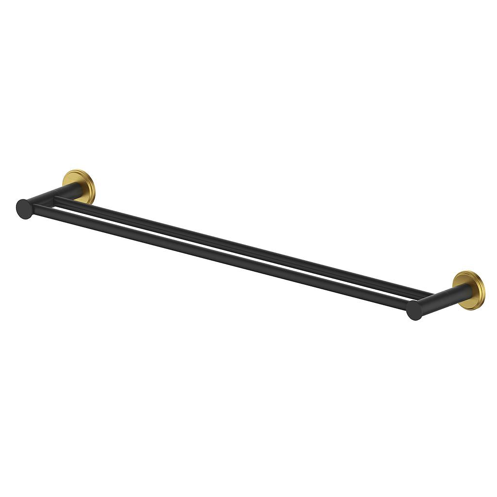 Vogt Zehn 24" Double Towel Bar - Brushed Gold / Matte Black (BA.0509.BGB)