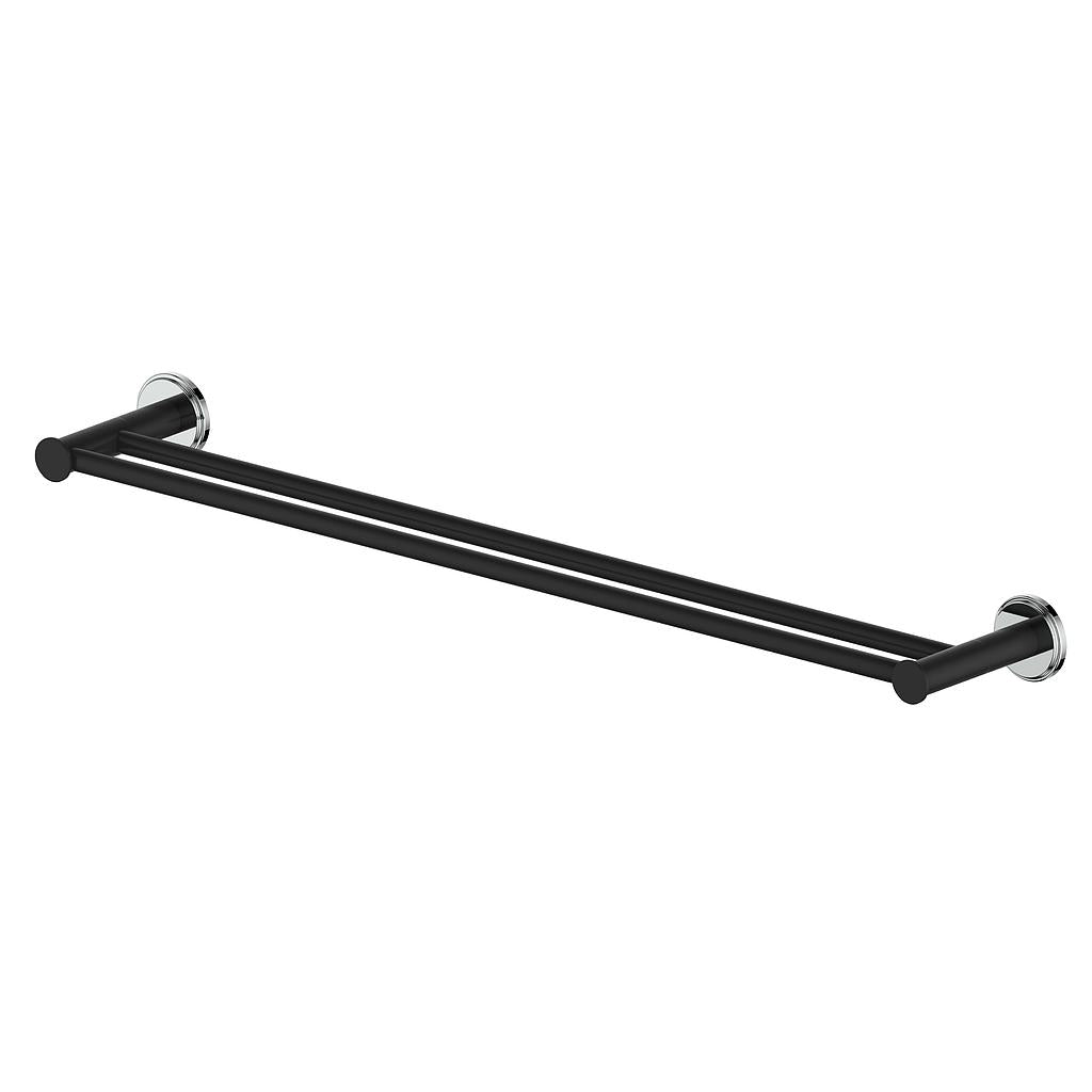 Vogt Zehn 24" Double Towel Bar - Chrome / Matte Black (BA.0509.CB)