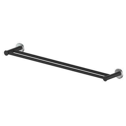 Vogt Zehn 24" Double Towel Bar - Stainless Steel / Matte Black (BA.0509.SB)