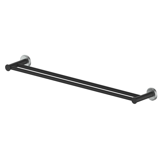 Vogt Zehn 24" Double Towel Bar - Stainless Steel / Matte Black (BA.0509.SB)