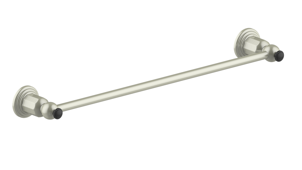 Vogt Carinthia 18" Towel Bar in Brushed Nickel & Matte Black – BA.0610.BB
