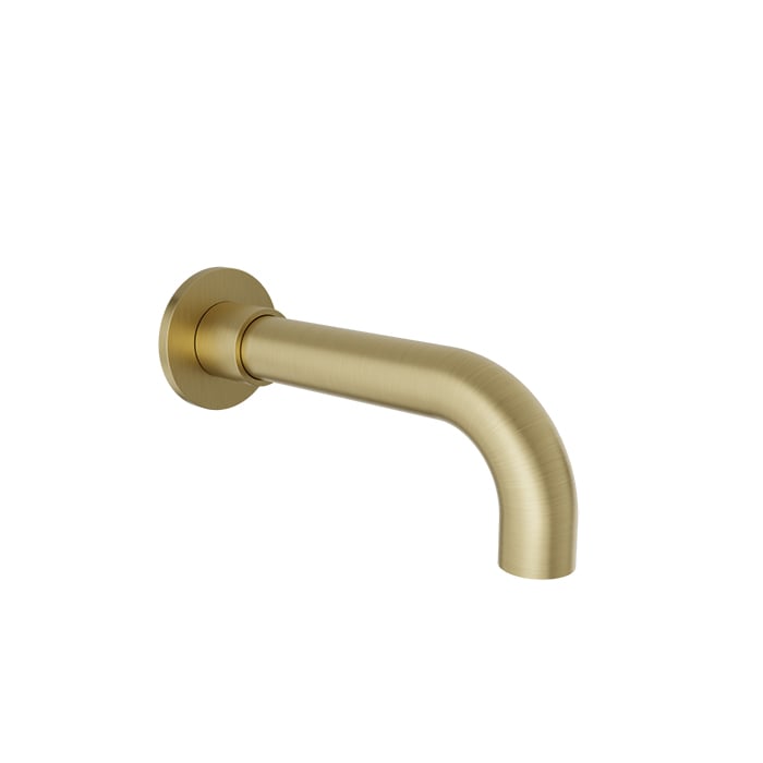 Baril Round Modern Tub Spout Without Diverter - Satin Brass