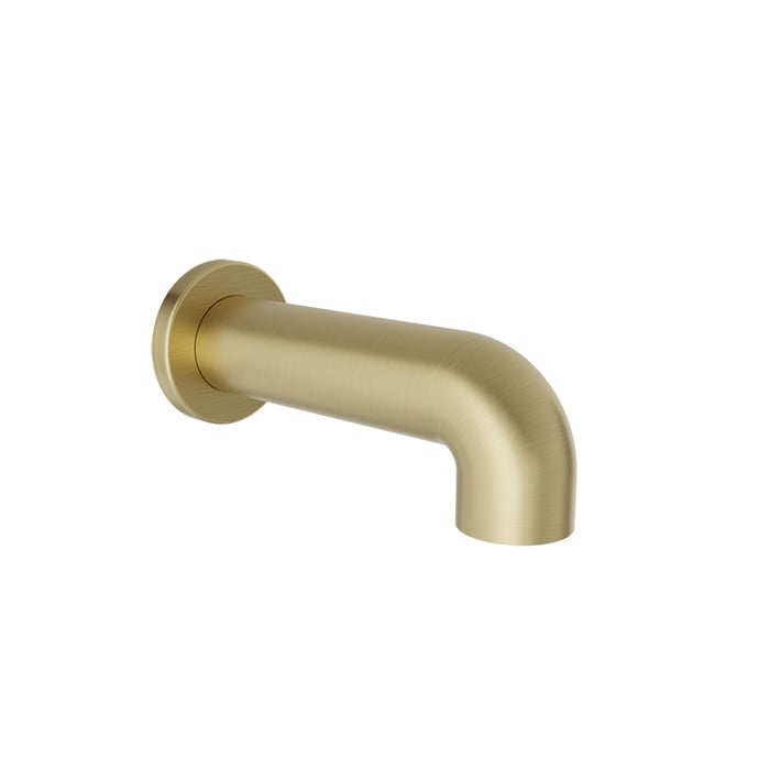 Baril 7" Round Tub Spout Without Diverter - Satin Brass