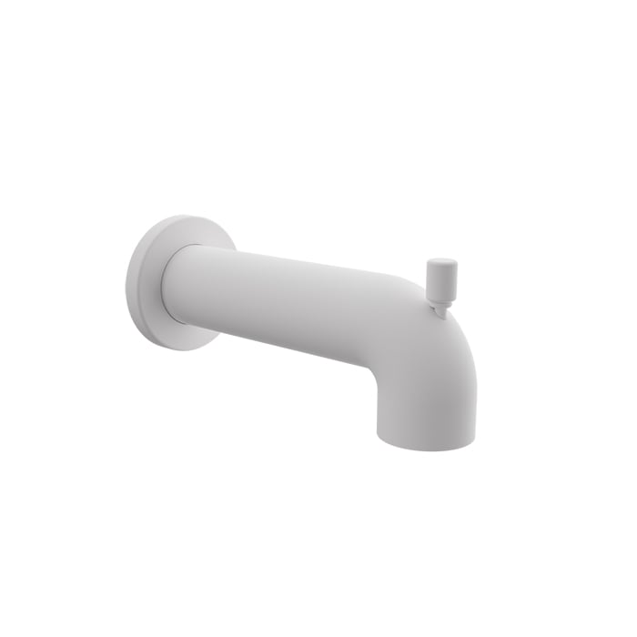 Baril 7" Round Tub Spout With Diverter - White