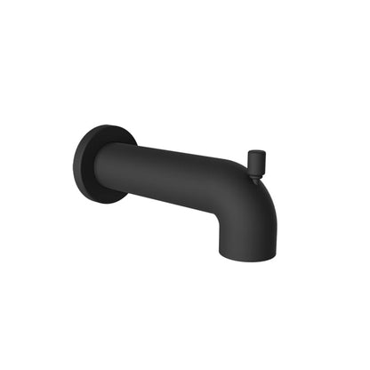 Baril 7" Round Tub Spout With Diverter - Matte Black