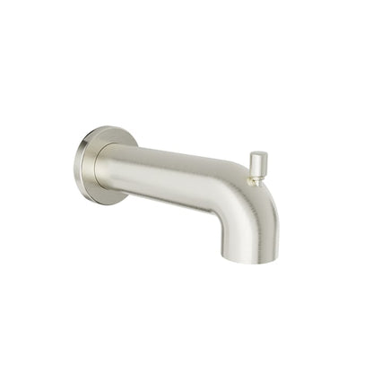Baril 7" Round Tub Spout With Diverter - Brushed Nickel