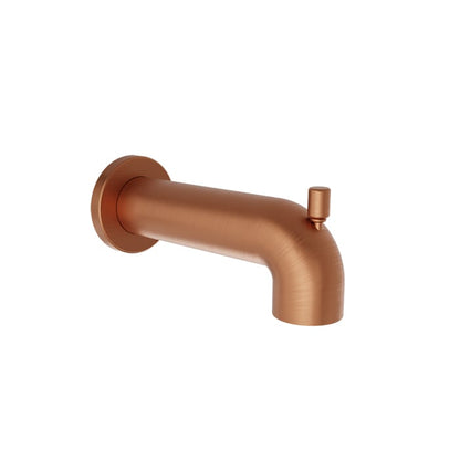 Baril 7" Round Tub Spout With Diverter - Satin Copper