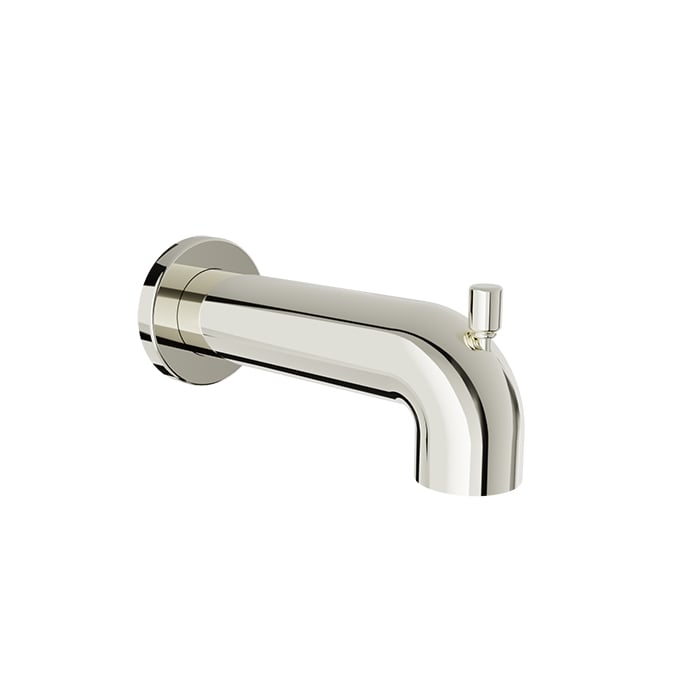 Baril 7" Round Tub Spout With Diverter - Polished Nickel