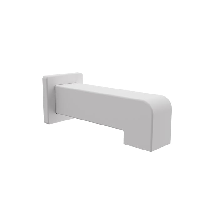 Baril 7" Square Tub Spout Without Diverter - White