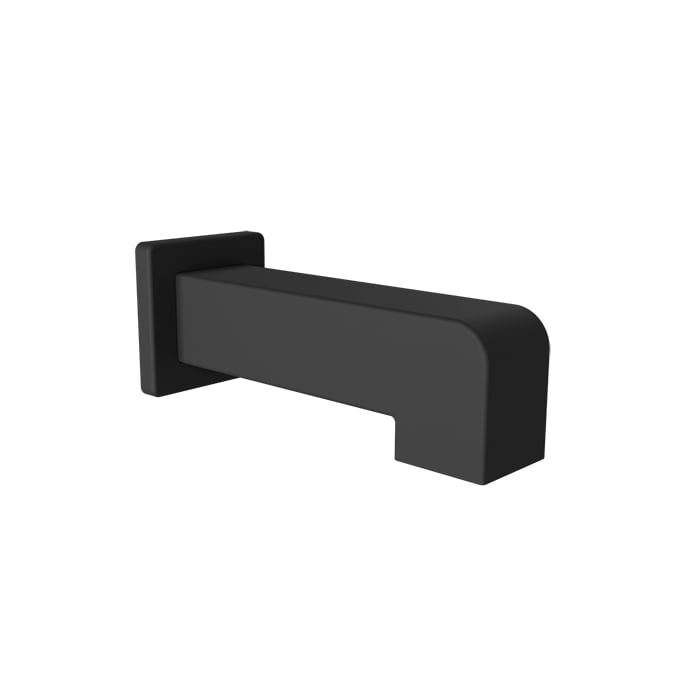 Baril 7" Square Tub Spout Without Diverter - Matte Black
