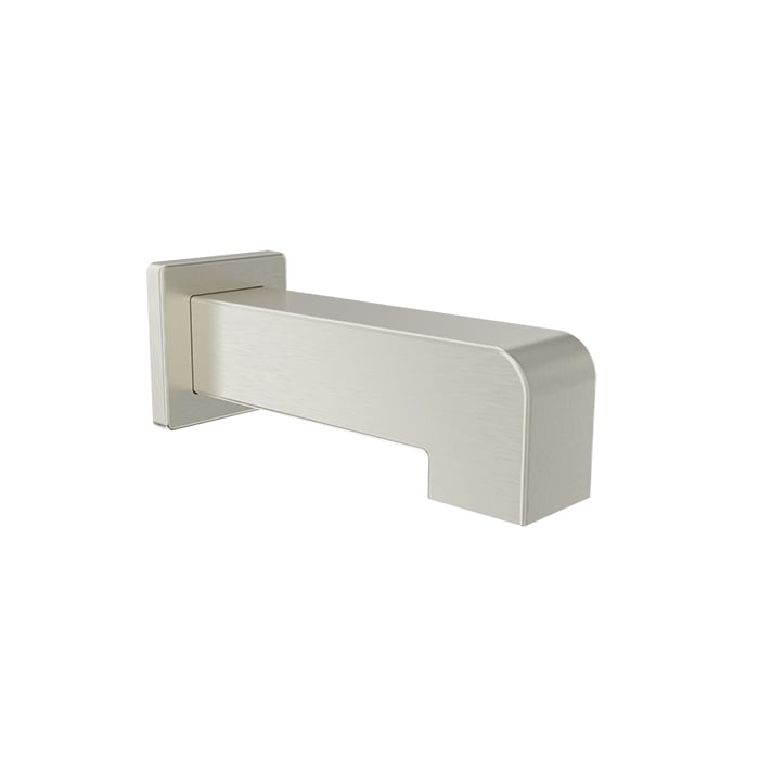 Baril 7" Square Tub Spout Without Diverter - Brushed Nickel