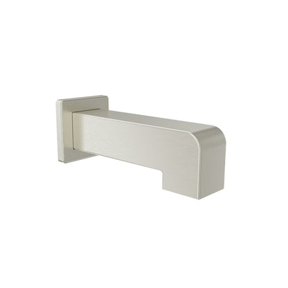 Baril 7" Square Tub Spout Without Diverter - Brushed Nickel
