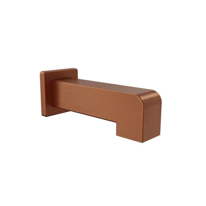 Baril 7" Square Tub Spout Without Diverter - Satin Copper