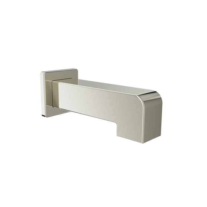 Baril 7" Square Tub Spout Without Diverter - Polished Nickel