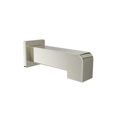 Baril 7" Square Tub Spout Without Diverter - Polished Nickel