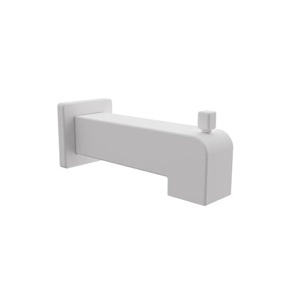 Baril 7" Square Tub Spout With Diverter - White