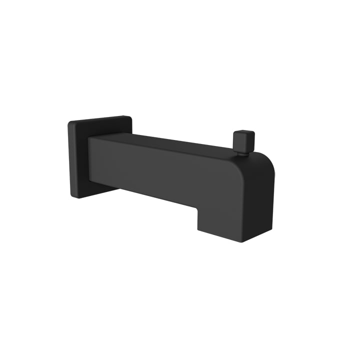 Baril 7" Square Tub Spout With Diverter - Matte Black