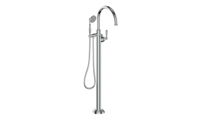 Vogt Carinthia Floor-Mount Tub Filler in Polished Chrome with Round Handle – BF.C1.2100.CC