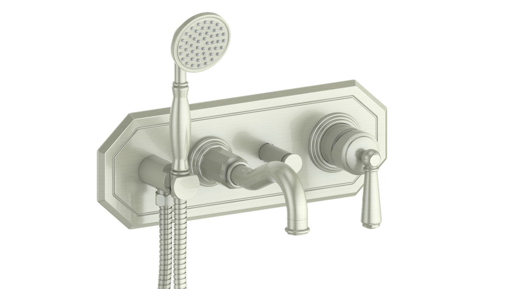 Vogt Carinthia Wall-Mount Tub Filler in Brushed Nickel with Round Handle – BF.C1.2220.BN