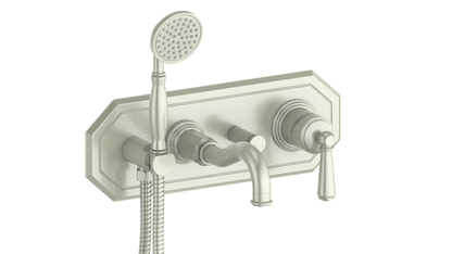 Vogt Carinthia Wall-Mount Tub Filler in Brushed Nickel with Round Handle – BF.C1.2220.BN