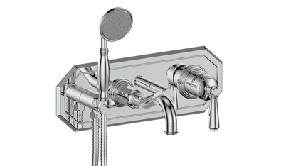 Vogt Carinthia Wall-Mount Tub Filler in Polished Chrome with Round Handle – BF.C1.2220.CC