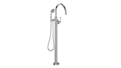 Vogt Carinthia Floor-Mount Tub Filler in Polished Chrome with Octagonal Handle – BF.C2.2100.CC