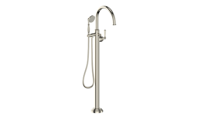 Vogt Carinthia Floor-Mount Tub Filler in Polished Nickel with Octagonal Handle – BF.C2.2100.PN
