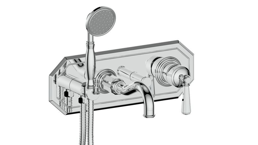 Vogt Carinthia Wall-Mount Tub Filler in Polished Chrome with Octagonal Handle – BF.C2.2220.CC
