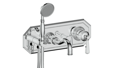 Vogt Carinthia Wall-Mount Tub Filler in Polished Chrome with Octagonal Handle – BF.C2.2220.CC