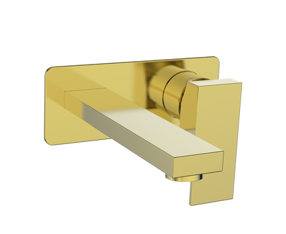 Vogt Kapfenberg Wall Mount Lavatory Faucet with Single Face Plate BF.KG.1410 in Brushed Gold