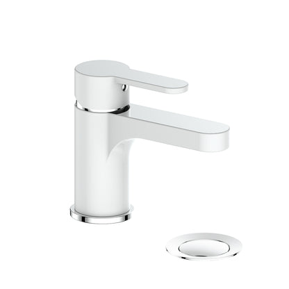 Vogt Lusten Single Hole Lavatory Faucet with Pop-Up Drain in Chrome/Glossy White - BF.LN.1001