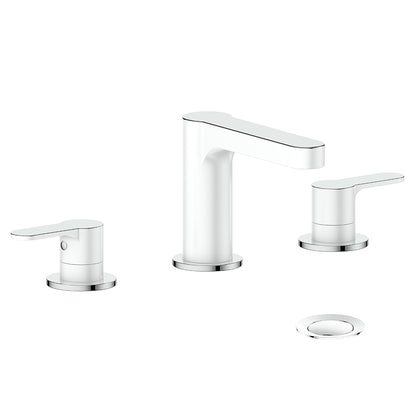 Vogt Lusten 8" Widespread Lavatory Faucet with Pop-Up Drain in Chrome/Glossy White - BF.LN.1301
